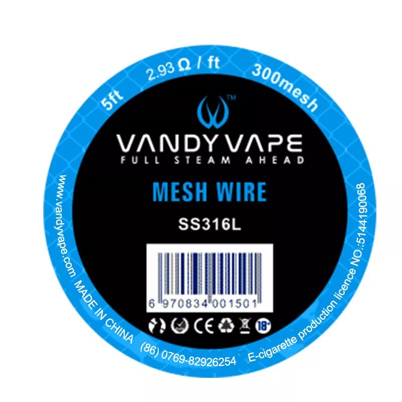 5ft Vandy Vape SS316L Mesh Wire 300mesh