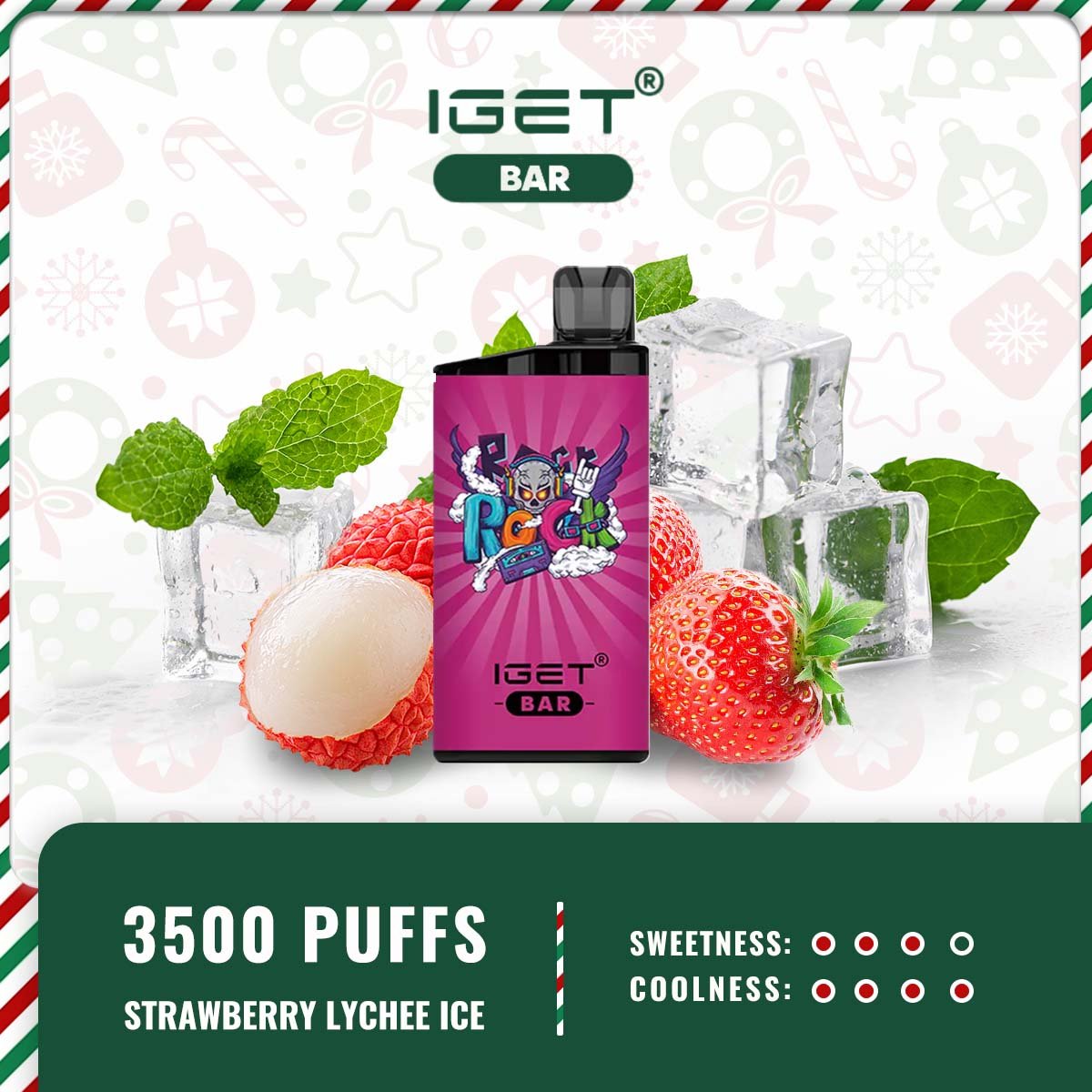 IGET BAR STRAWBERRY LYCHEE ICE – 3500 PUFFS - Image 2