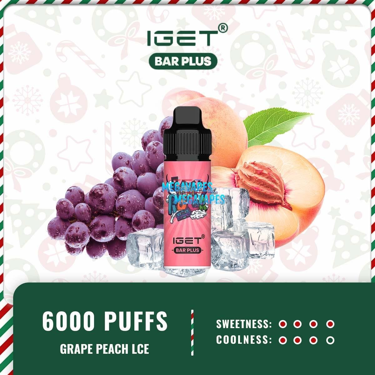 IGET-Bar-Plus-6000-Puffs-Grape-Peach-lce10.jpg - Mega Vapes Australia