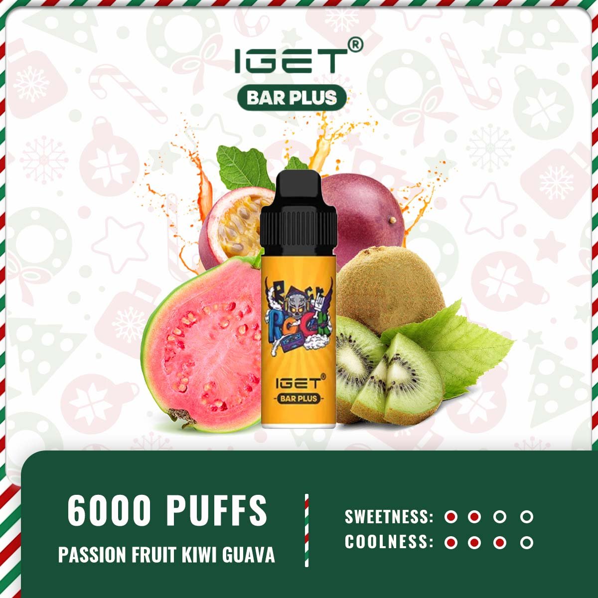 IGET BAR PLUS – PASSION FRUIT KIWI GUAVA - Image 2