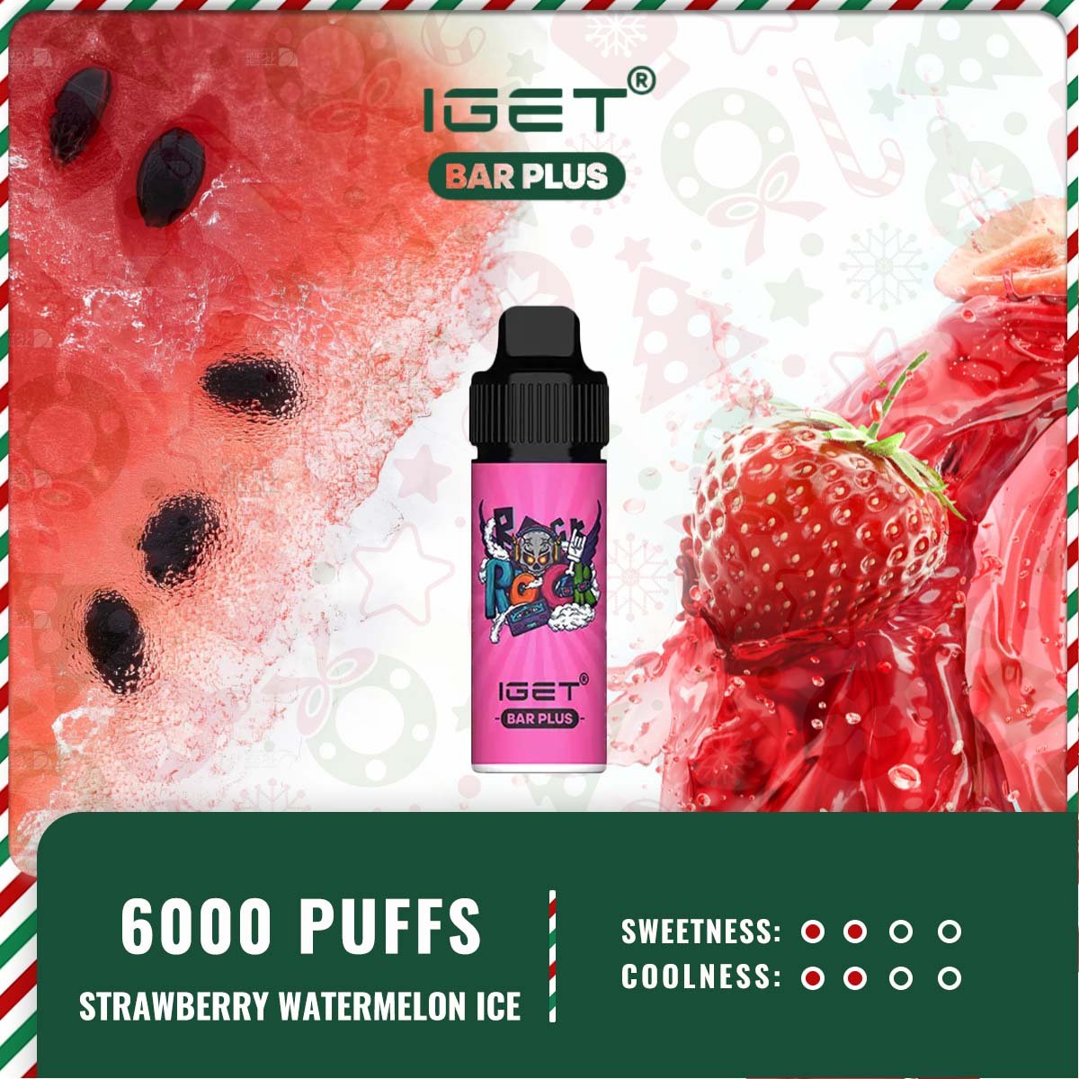IGET BAR PLUS – STRAWBERRY WATERMELON ICE - Image 2