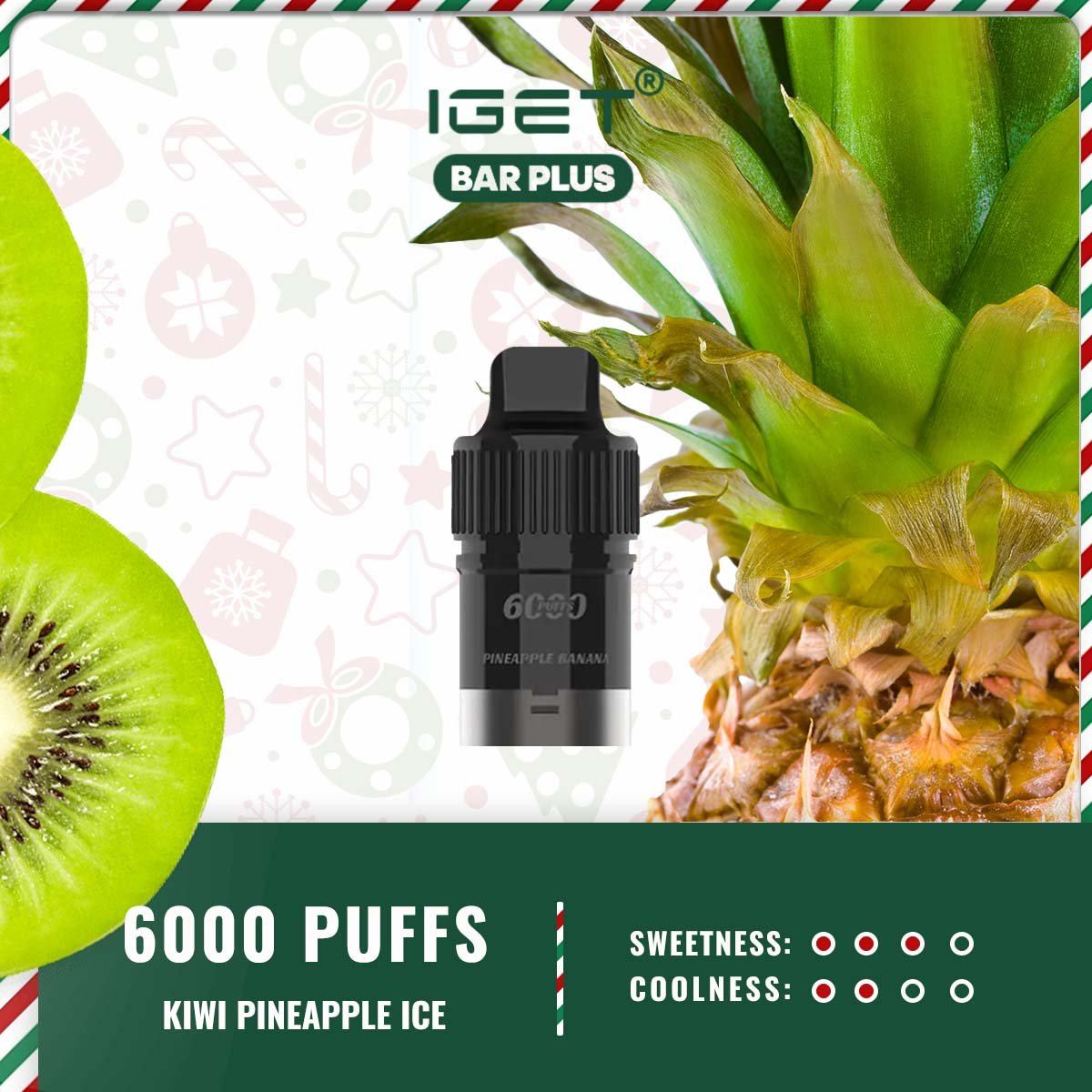 IGET BAR PLUS POD ONLY – KIWI PINEAPPLE ICE - Image 2