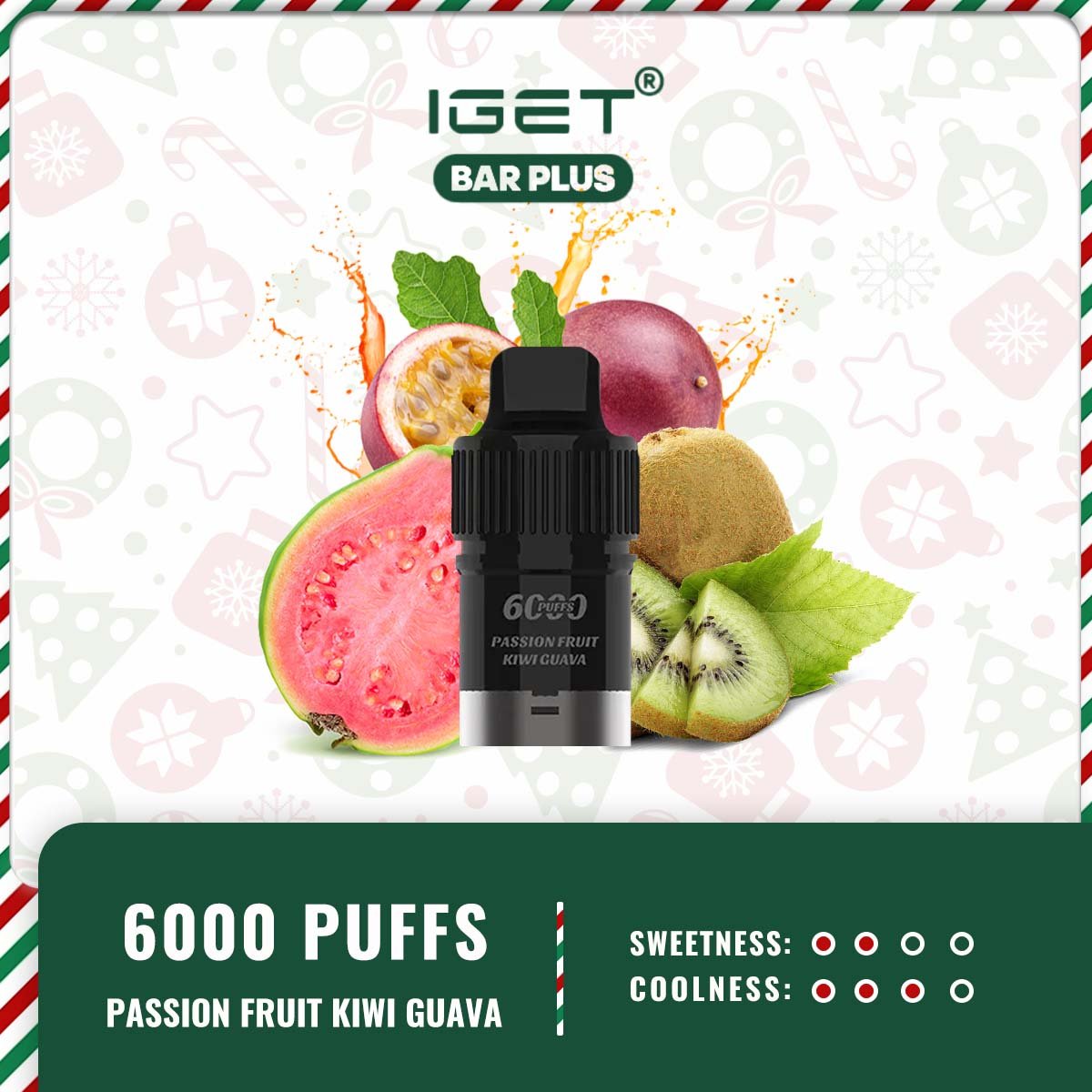 IGET BAR PLUS POD ONLY – PASSION FRUIT KIWI GUAVA - Image 2