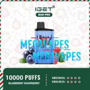 IGET BAR PRO - BLUEBERRY RASPBERRY - 10000 Puff Disposable Vape | Mega Vapes Australia