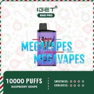 IGET BAR PRO - RASPBERRY GRAPE - 10000 Puff Disposable Vape | Mega Vapes Australia
