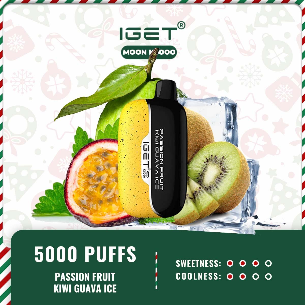 IGET MOON K5000 – PASSION FRUIT KIWI GUAVA ICE - Image 2