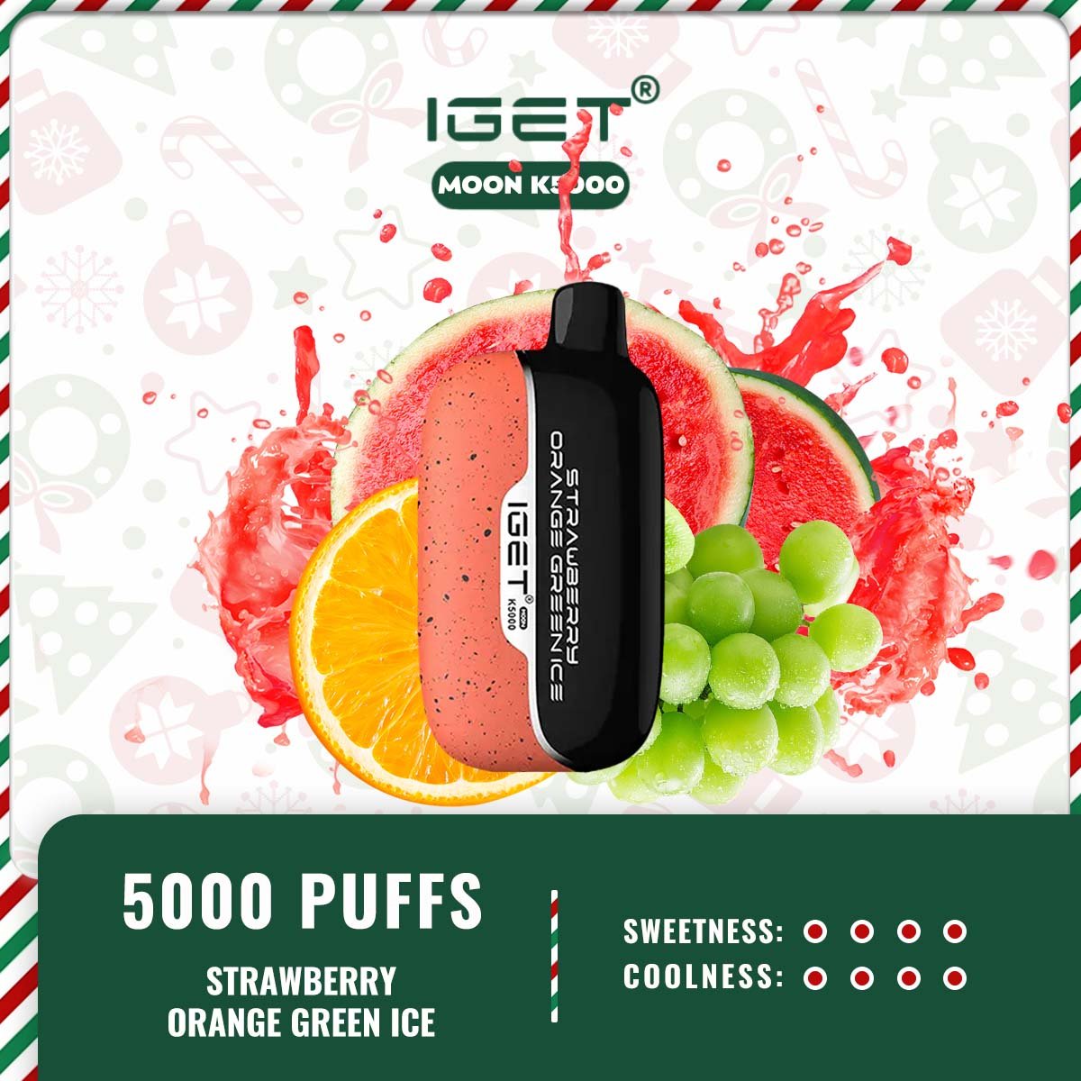 IGET MOON K5000 – STRAWBERRY ORANGE GREEN ICE - Image 2