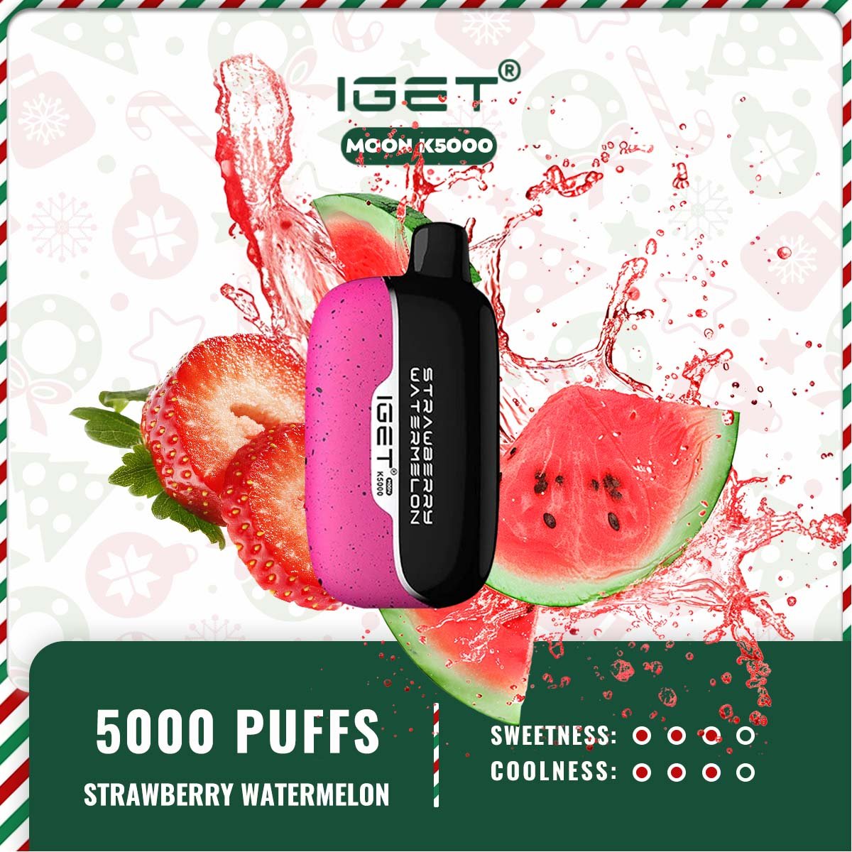 IGET MOON K5000 – STRAWBERRY WATERMELON ICE - Image 2