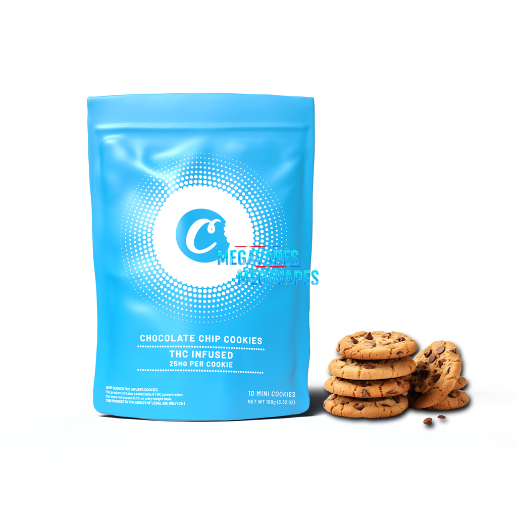 Cookies - Delta 9 Chocolate Chip Cookie 25mg - 10ct Bag - Mega Vapes Australia Al Fakher Pro Max 12K Battery - Starting From $4.49