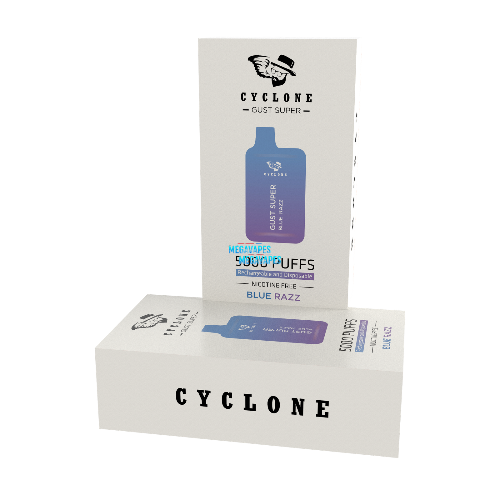 Nicotine Free Gust Super BlueRazz Ice Rechargeable Disposable Vape - Mega Vapes Australia Al Fakher Pro Max 12K Battery - Starting From $4.49