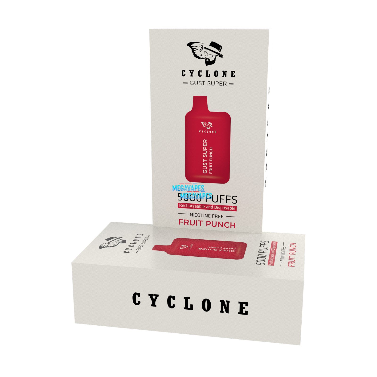 Nicotine Free Gust Super Fruit Punch Rechargeable Disposable Vape