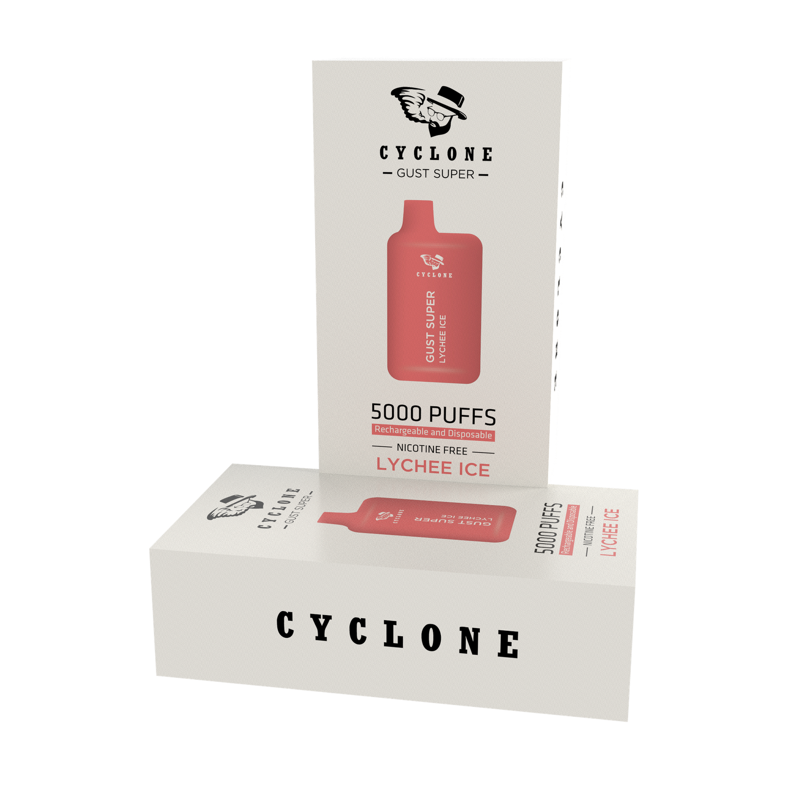 Nicotine Free Gust Super Lychee Ice Rechargeable Disposable