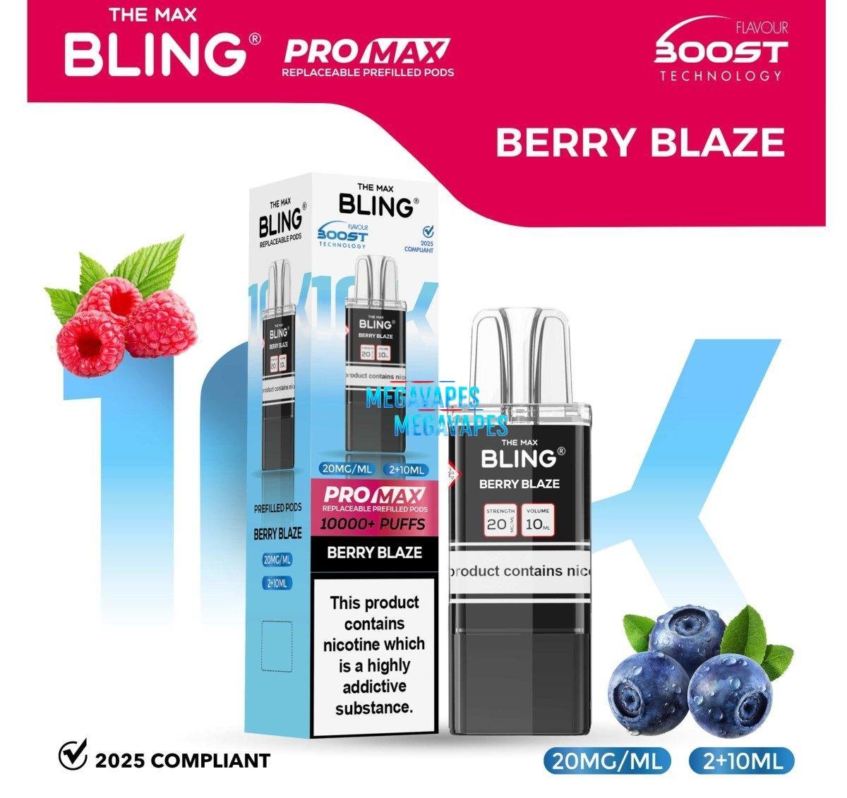 The Bling 10k Pro Max Replacement PODS - (BOX OF 5) - Mega Vapes Australia Al Fakher Pro Max 12K Battery - Starting From $4.49
