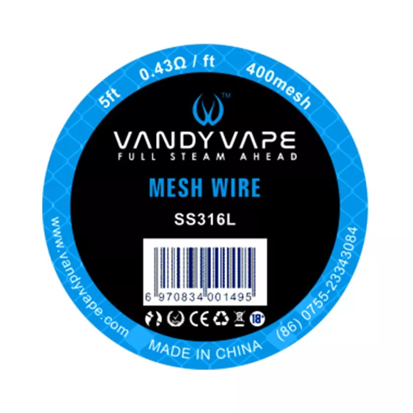 Vandy Vape SS316L Mesh Wire 400mesh 5ft - Mega Vapes Australia Al Fakher Pro Max 12K Battery - Starting From $4.49