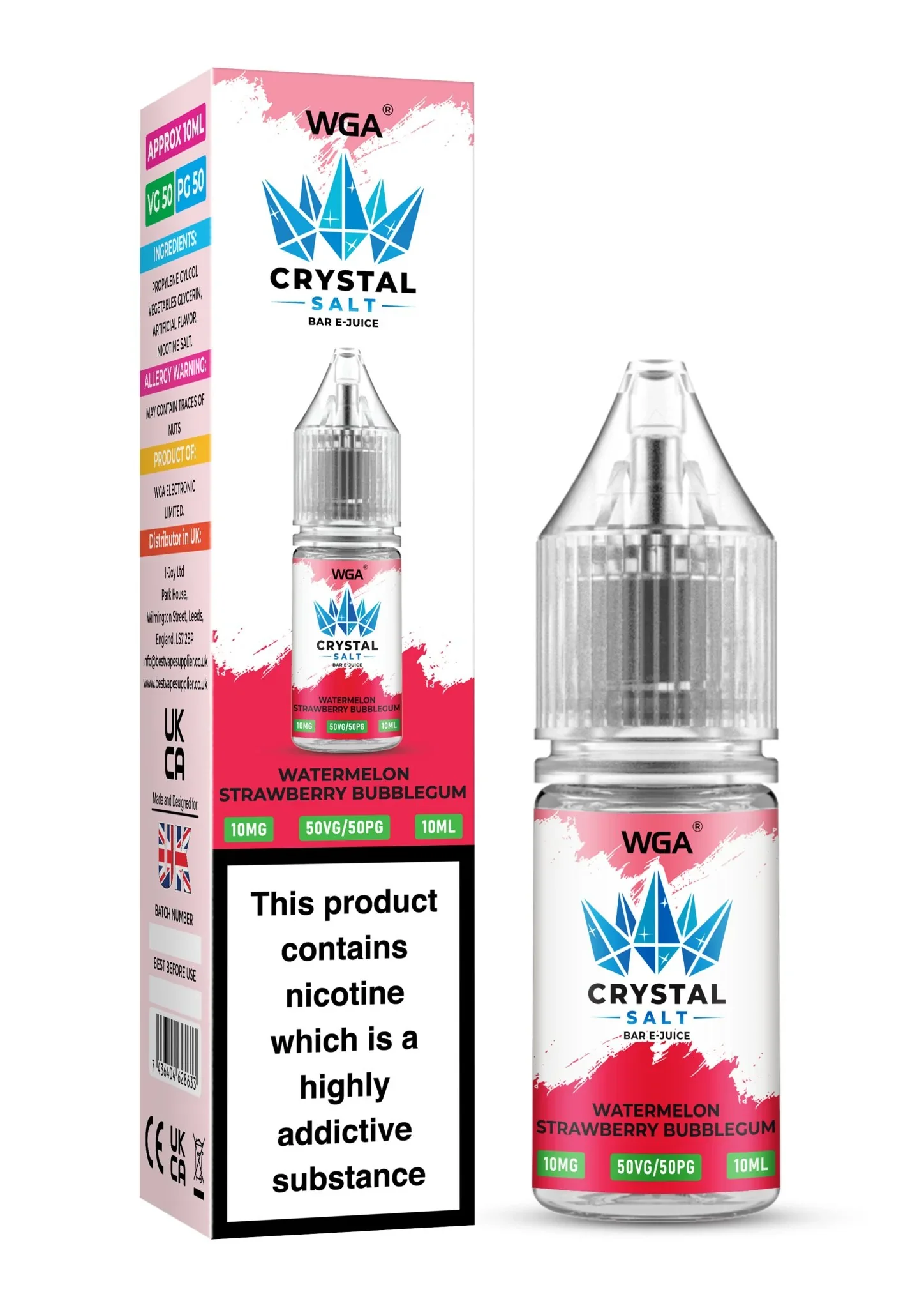 wga-crystal-nic-salt-10ml-e-liquid-box-of-10-wolfvapescouk-watermelon-strawberry-bubble-gum-986315 - Mega Vapes Australia WGA Crystal Salt Bar E-Juice 10ml Nic Salt