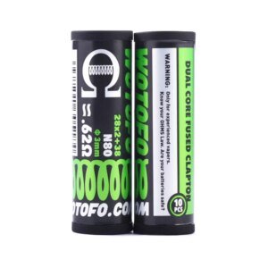 Wotofo 0.62ohm Dual Core Fused Clapton Prebuilt Coils 10pcs