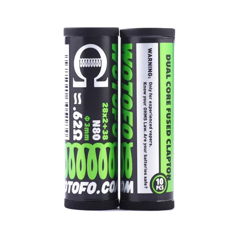Wotofo 0.62ohm Dual Core Fused Clapton Prebuilt Coils 10pcs