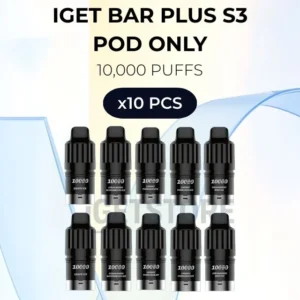 10 PCS – IGET Bar Plus S3 Pod Only 10000 Puffs