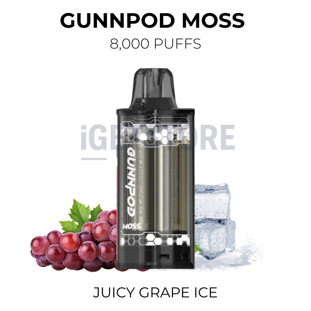 gunnpod-moss-8000-juicy-grape-icepng - Mega Vapes Australia