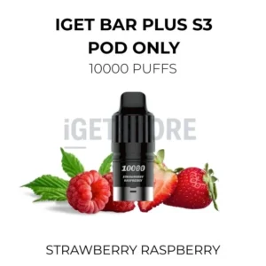 IGET Bar Plus S3 Pod Only 10000 Puffs – Strawberry Raspberry