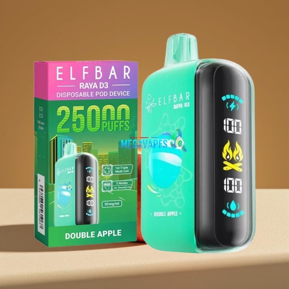 ELF_BAR_RAYA_D3_25000_Puffs_23ml_5_Rechargeable_Disposable_Vape_Double_Apple_D6DP0Z54-1jpg - Mega Vapes Australia