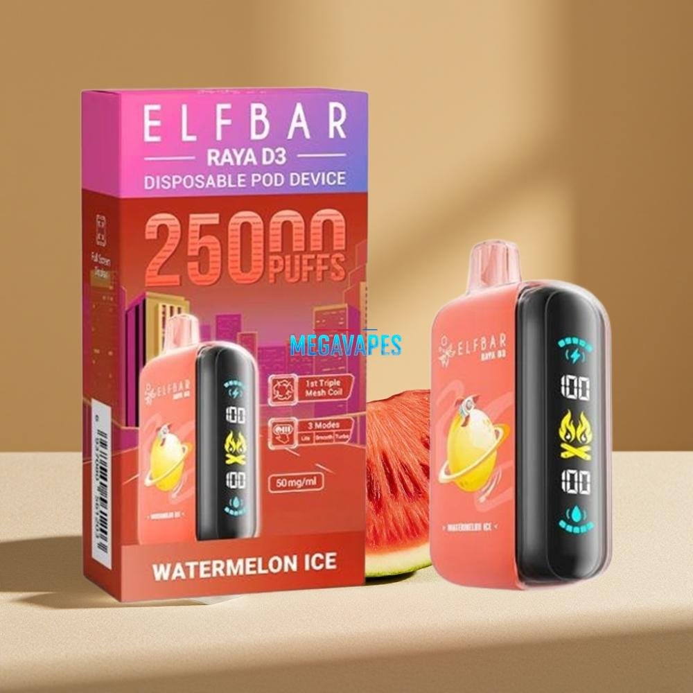 ELF_BAR_RAYA_D3_25000_Puffs_23ml_5_Rechargeable_Disposable_Vape_Watermelon_Ice_D6DP0Z39-1jpg - Mega Vapes Australia