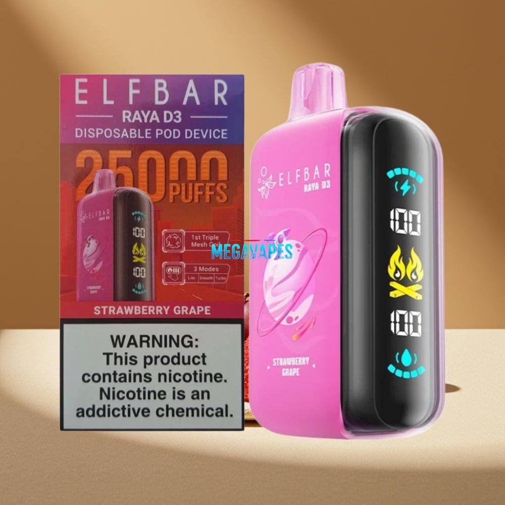 ELF_BAR_RAYA_D3_25K_Puffs_Rechargeable_Disposable_Vape_with_Screen_Strawberry_Grape_D6DP0Z50-1jpg - Mega Vapes Australia