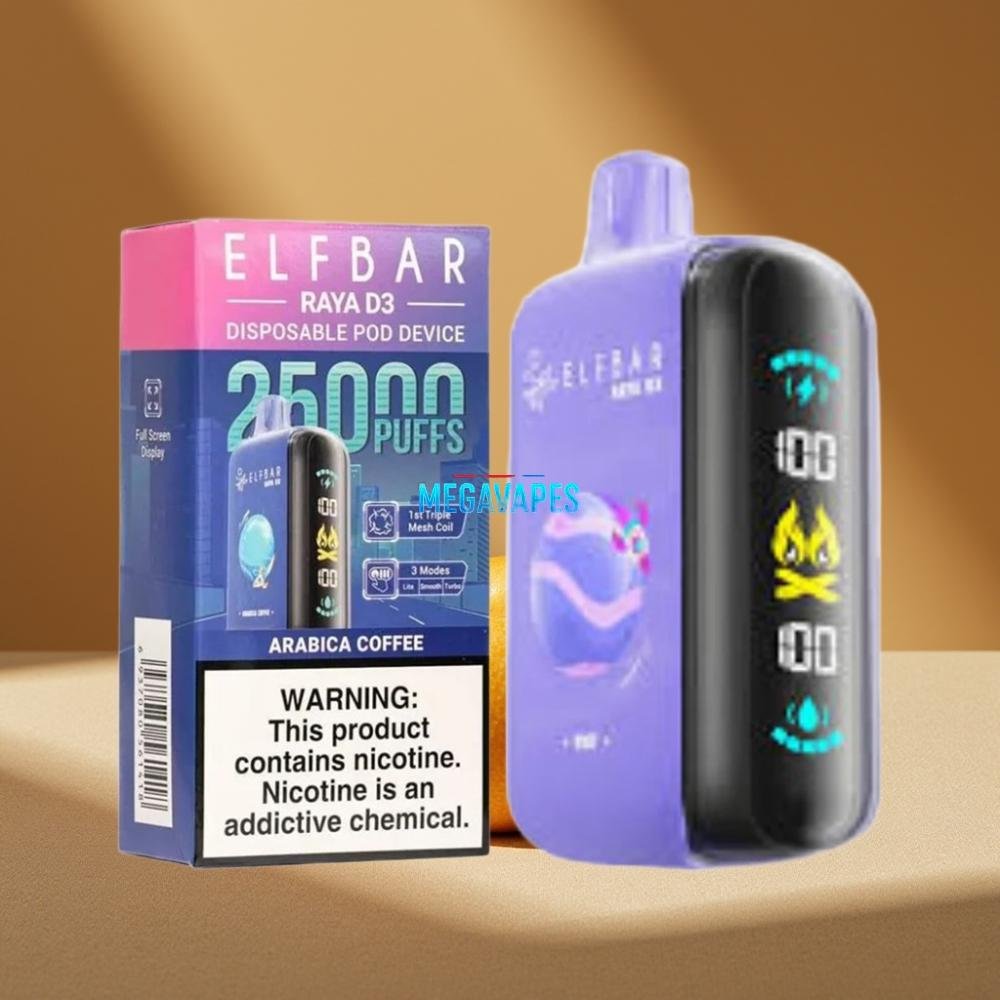 ELF_BAR_RAYA_D3_850mAh_23ml_25000_Puffs_Disposable_Vape_Arabica_Coffee_D6DP0Z16-1jpg - Mega Vapes Australia