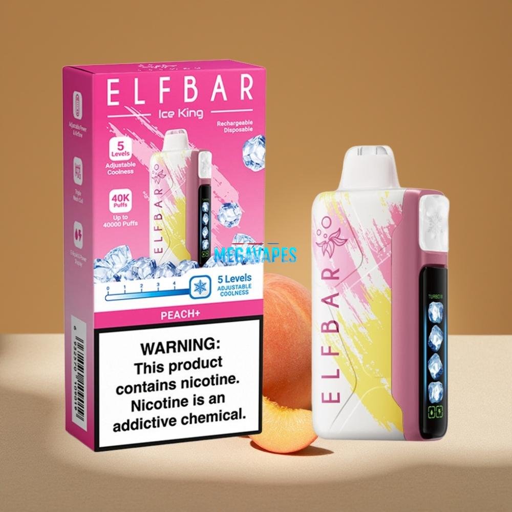 Elf_Bar_Ice_King_40000_Puffs_Peach_Rechargeable_Disposable_Vape_with_LCD_Dual_Airflow_D6DP0Z70-1jpg - Mega Vapes Australia