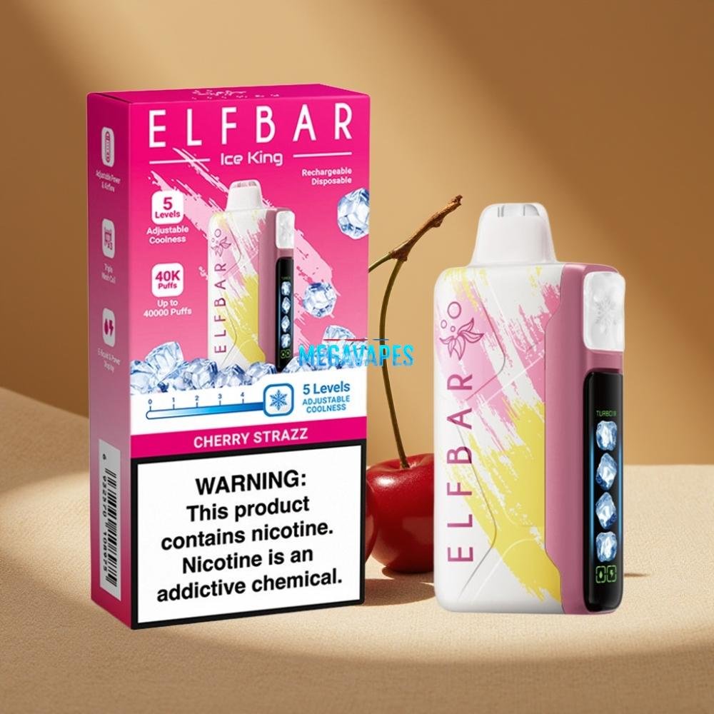 Elf_Bar_Ice_King_40000_Puffs_Rechargeable_Disposable_Vape_with_Adjustable_Cooling_LCD_Display_Cherry_Strazz_D6DP0Z63-1jpg - Mega Vapes Australia