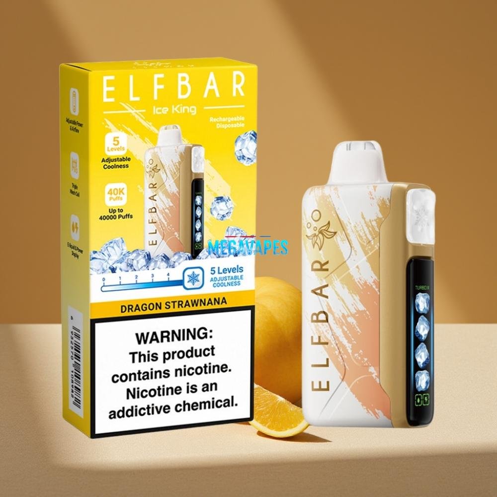 Elf_Bar_Ice_King_40000_Puffs_Rechargeable_Disposable_Vape_with_Adjustable_Cooling_LCD_Display_Dragon_Strawnana_D6DP0Z24-1jpg - Mega Vapes Australia