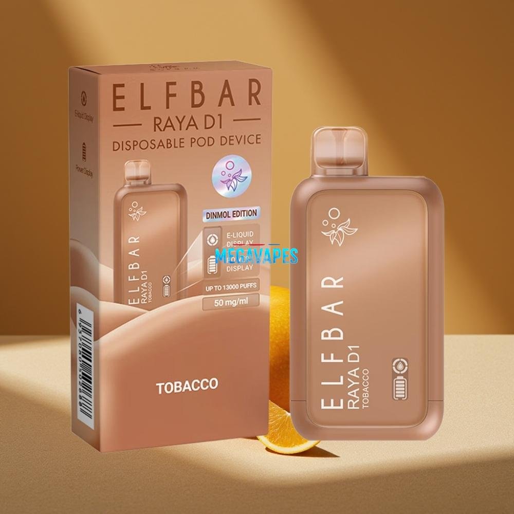 Elf_Bar_Raya_D1_13000_Puffs_18ml_650mAh_Disposable_Vape_Tobacco_D6DP0Z36-1jpg - Mega Vapes Australia