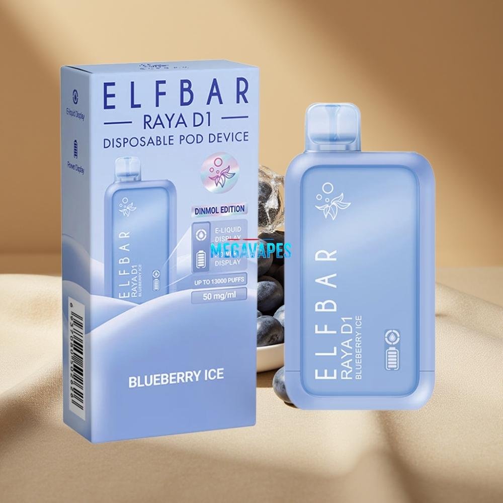 Elf_Bar_Raya_D1_13000_Puffs_18ml_Rechargeable_Disposable_Vape_Blueberry_Ice_D6DP0Z59-1jpg - Mega Vapes Australia
