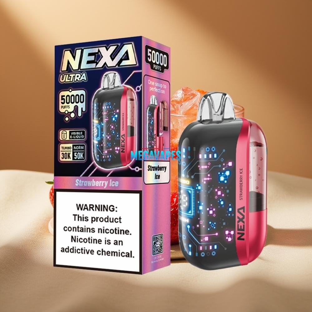NEXA_Ultra_50K_20ml_5_Disposable_Vape_Strawberry_Ice_2FV4725-1jpg - Mega Vapes Australia
