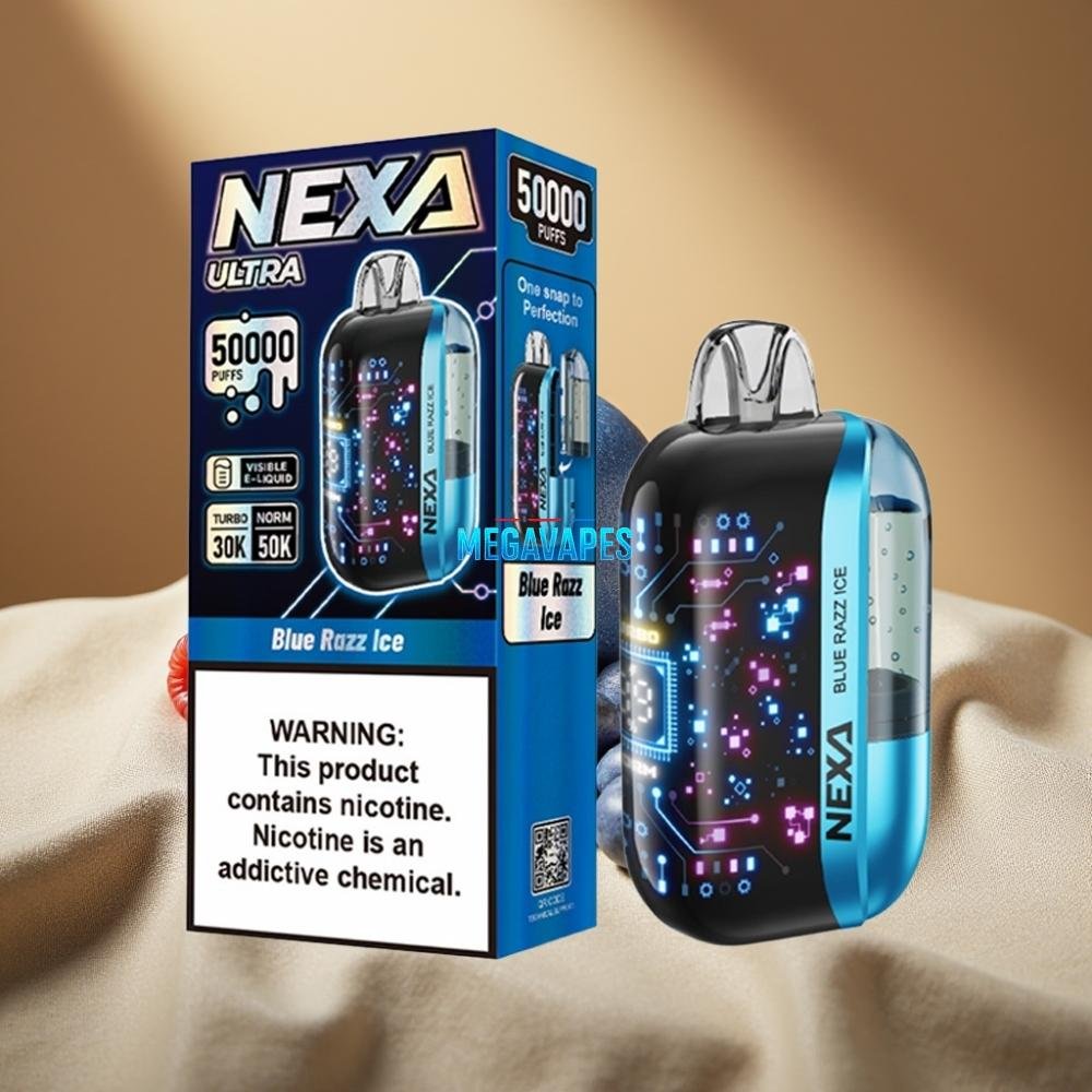 NEXA_Ultra_50K_Disposable_Vape_20mL_5_Nicotine_800mAh_Battery_Type_C_Charging_Blue_Razz_Ice_2FV4316-1jpg - Mega Vapes Australia