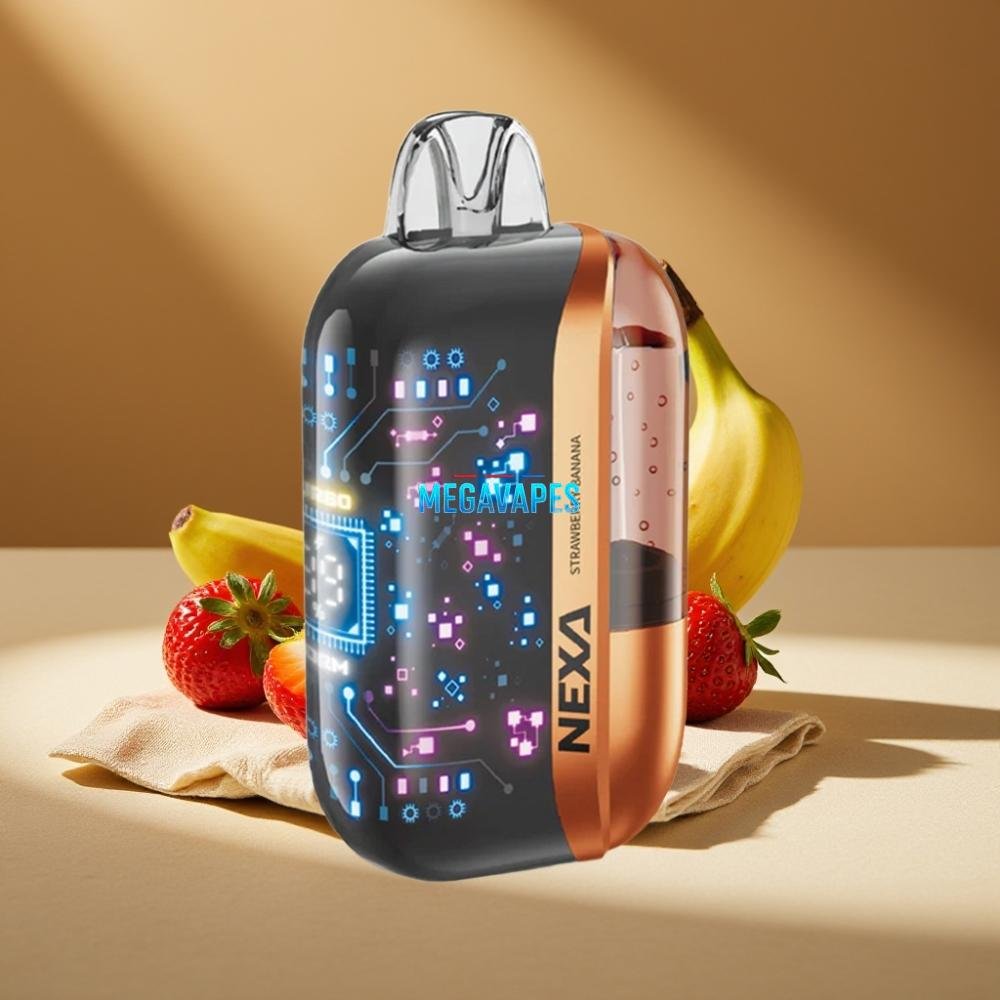 NEXA_Ultra_50K_Disposable_Vape_20mL_5_Nicotine_Dual_Mesh_Coils_Type_C_Charging_Strawberry_Banana_2FV4231jpg - Mega Vapes Australia