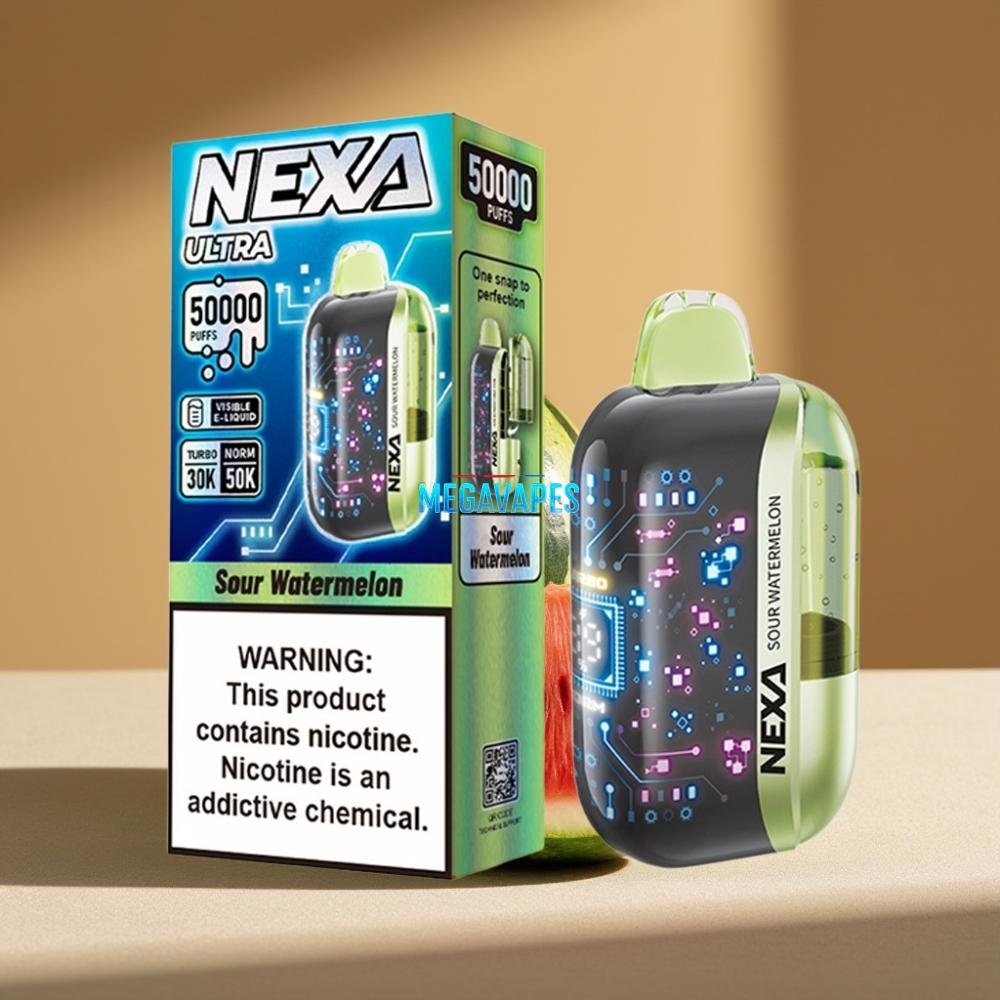NEXA_Ultra_50K_Disposable_Vape_20mL_5_Nicotine_Dual_Mesh_Type_C_Sour_Watermelon_2FV4359-1jpg - Mega Vapes Australia