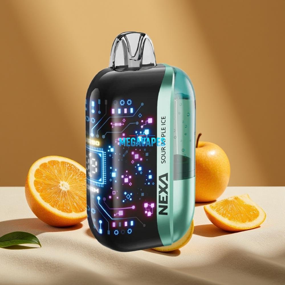 NEXA_Ultra_50K_Disposable_Vape_20ml_5_Nicotine_3D_Curved_Screen_Sour_Apple_Ice_2FV41280jpg - Mega Vapes Australia